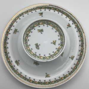 Vintage Royal Rudolstadt Prussia Two Tiered  Round Serving Tray